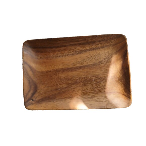 Pacific Merchants Acaciaware wood tray 10"X7" rectangular decor Philippines - Picture 3 of 4